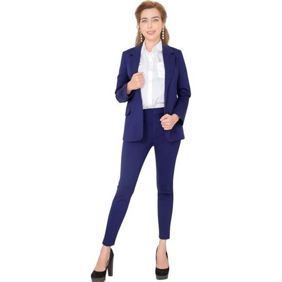 Women's Business Blazer Pant Suit Set for Work - Picture 4 of 7